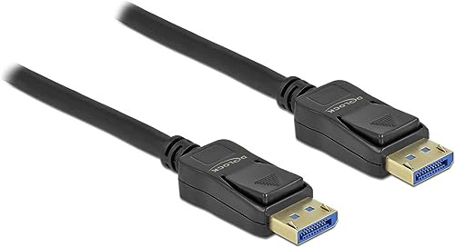 Delock DisplayPort Kabel 2m, 10K 60Hz 54Gbps, DisplayPort 2.0, Kupfer, Dreifach Geschirmt, HDR10, Schwarz