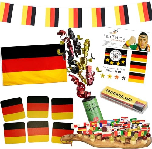 Fanartikel Deutschland Deko Set Party Handball Basketball Fussball