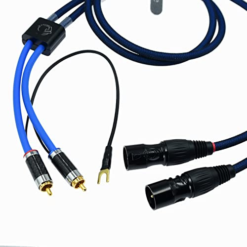 Cavo audio doppio da 0,9 m a basso rumore da 2 RCA a 2 XLR maschio cavo di bilanciamento cavo di messa a terra del giradischi indipendente schermato linea di segnale preamplificatore LP vinile