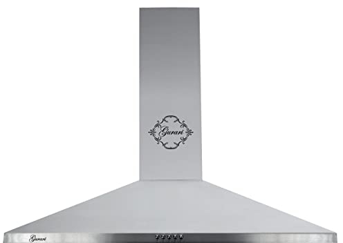 Gurari 147 Inox 90, cappa aspirante a parete 90 cm •1000m³/cappa da parete Lusso produttore Gurari • 3 velocità •1000m³/h •LED •Cappa nera •Metallo nero •Ricircolo possibile