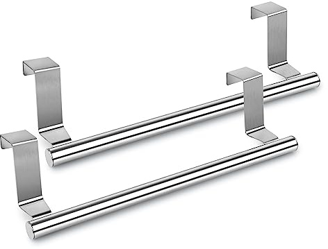 DS. DISTINCTIVE STYLE Kitchen Towel Holder Over Cabinet Door Towel Bar 2 Pieces Stainless Steel Kitchen Towel Hanger