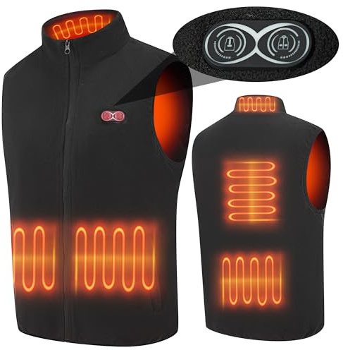 vapesoon Chaleco calefactable recargable por USB - Ropa calefactable con temperatura ajustable de 3 niveles para actividades al aire libre como pasear al perro, esquiar (batería no incluida)