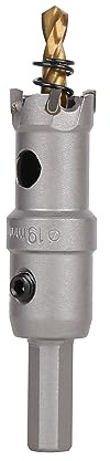 Vearter 19mm Lochsäge mit Titanbeschichteter Zentrierbohrer für Metall | Industrie-Hartmetall Lochbohrer, Geometrischer Zahnstruktur, Deep Drilling Hartmetallbohrer für Edelstahl, Baustahl