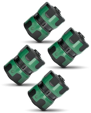 RASENWERK® - Reparatur Verbinder 1/2 und 5/8 Zoll - Wasserschlauch Verbindungsstück - Zubehör für Gartenschlauch - Schlauch Reparator - 4 Stück