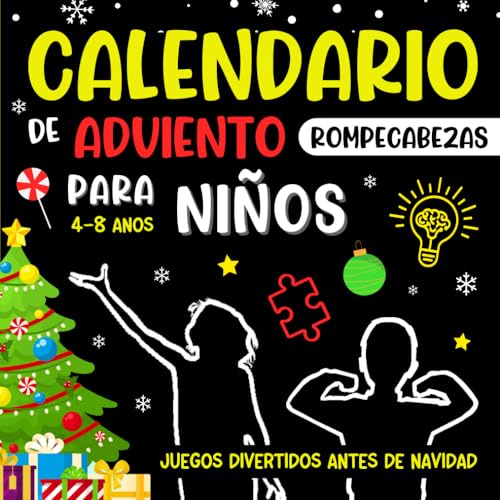 Calendario de Adviento Rompecabezas: juegos de acertijos para niñas y niños de 4 a 8 años | un divertido libro navideño y de actividades : lógica, ... sopa de letras, colorear | regalo perfecto