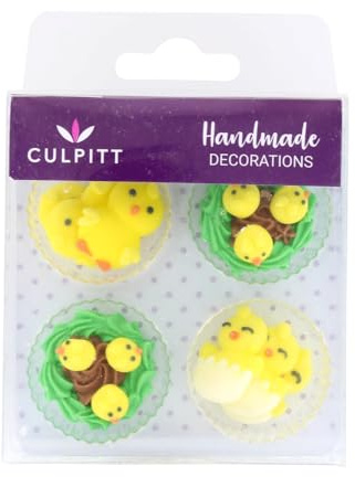 Culpitt - Sugar Pipings - Culpitt - Easter Chicks Sugar Cake Decorations - 10 Pack