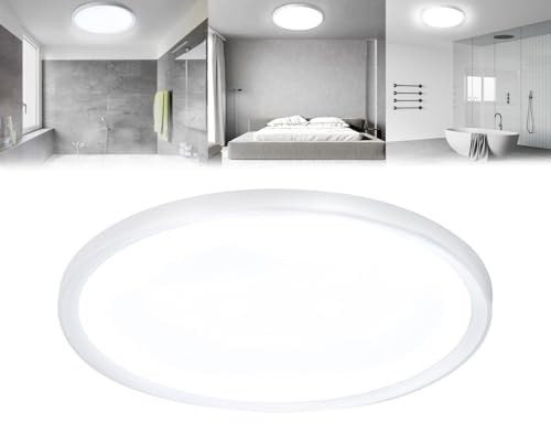 ACXIN 48W LED Deckenleuchte Flach Rund Badlampe Deckenlampen Modern Lampe für Wohnzimmer, Badezimmer, Schlafzimmer, Küche und Flur, IP44 Wasserfest, Kaltweiß