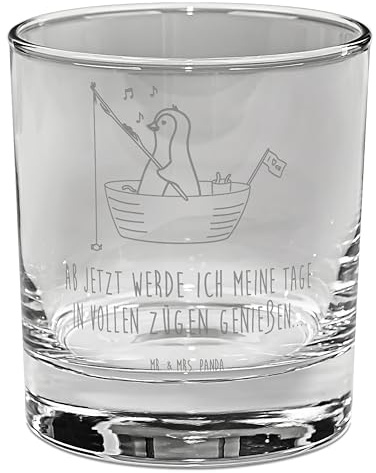 Mr. & Mrs. Panda Glas Pinguin Angelboot - Geschenk, Genießen, Cocktailglas, Scheidung, Tumbler, Optimistisch, Boot, gravur, Longdrinkglas