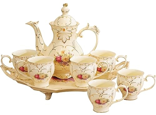 XaEjNzwDT teteras para te Tetera marroqui uego de Cafe Juego de té de Taza de Agua para el hogar, Juego de té de cerámica para Sala de Estar de Estilo Europeo