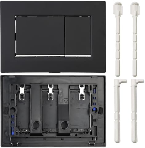 115.883.14.1 Actuator Plate for Geberit Dual Flush, Compatible with Sigma30 Concealed Cisterns, Black with Polished Chrome Flush Button