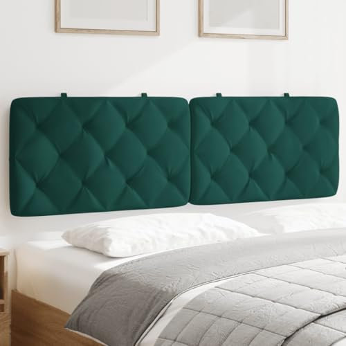 THOYTOUI Kopfteil-Kissen, Verdickter bettkopfteil Kopfenden Bett Rückwand Bett Kopfteil Geeignet für Gästezimmer Wohnungen Schlafzimmer Studentenwohnheim Dunkelgrün 160 cm Samt