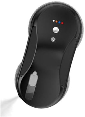 Aspiradoras de ventanas Robot de limpieza de ventanas R3S, aplicación remota, Robot aspirador eléctrico con Control remoto, rociador de agua automático inteligente anticaída aspiradoras robóticas(Nero