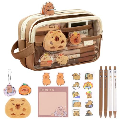 OFFCUP Astuccio Grande Astuccio Scuola Capybara Portapenne Cancelleria Astucci Matite Trucco Borsa per Scuola Ufficio Bambina Ragazzi Studenti