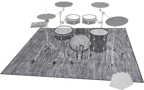 120 x 100 cm Schlagzeugteppich Schlagzeug Teppich Drum Teppich Schallschutz Teppich Professioneller Trommel teppich Antivibrationsmatten für Musikinstrumente Schallschutz Akustik Trommel Teppich