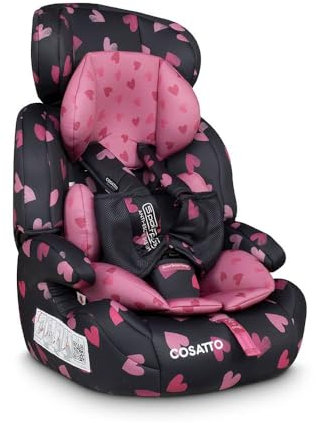 Cosatto Zoomi Car Seat - Group 1 2 3, 9-36 kg, 9 Months-12 Years, Side Impact Protection, Forward Facing (Charcoal Lighthearted)