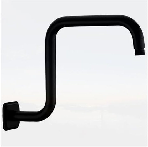 GUYTRM Tubo de extensión for cabezal de ducha con rociador de lluvia cromado for baño, accesorios de baño, brazo de ducha cuadrado de acero inoxidable lingli(schwarz)