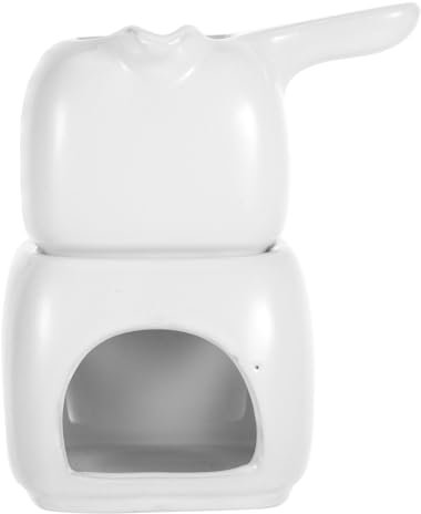 FUNNETOYU Scioglitore Per Cioccolato e Pentola Per Fonduta in Ceramica Bianca, Melting Pot Versatile Per Sciogliere Burro e Marmellate, Scaldavivande Compatto Per Dessert e Dolci Western Style