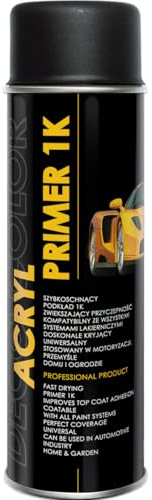 Deco Color 1 STÜCK ACRYL CAR LINE Grundierung SCHWARZ 500ml - Haftgrund für z.B. Alufelgen, KFZ, Holz, Beton (1 Dose 500ml Grundierung Schwarz)