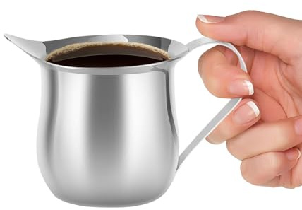 Frullatrice,Bricco Latte Acciaio per Schiumare - Accessorio da Bar per Caffè e Latte Arte per Casa Viaggio Ristorante Cucina