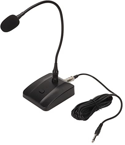 SUNGOOYUE Microfono Professionale a Collo di Cigno, Struttura in ABS, Gamma di Frequenza 60Hz-16KHz, Design a Condensatore con Supporto Regolabile, per Trasmissioni e Conferenze