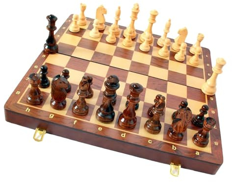 YIXANNX Set di scacchi in legno con pezzi in palissandro fatti a mano, elegante scacchiera progettata per giochi al chiuso e all'aperto per tutte le età, set di scacchi da tavolo, giochi da tavolo