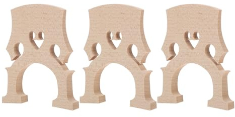NIYANGLE Cello Bridge Refined Resonance 3pcs Maple 4/4 Wood Parts Full Size Polished Design for Beginners and Students for Cello Strings Practice and Teaching Accessories