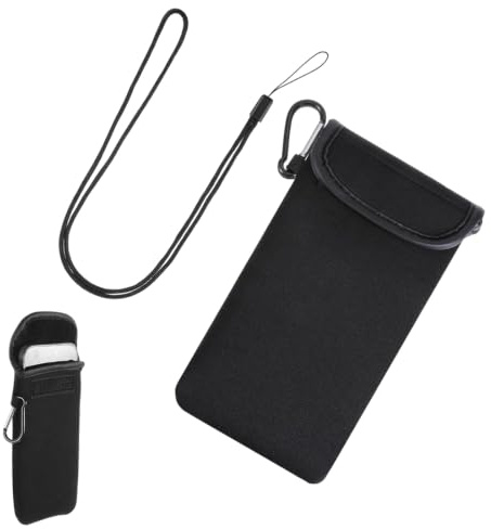 TAHJOS Funda Neopreno Movil, Funda Movil, Funda Protectora Para Smartphone, Adecuado Para Teléfonos Inteligentes De 6,7 Pulgadas, Carcasa Celular Con Carabinas Y Correa (Negro)