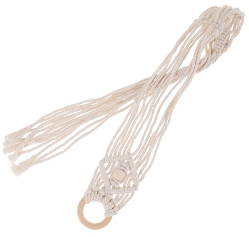 Support Beige Corde pour Ukulélé Guitare et Macramé Mural en Coton | Suspendre au Mur, Finition à Pampilles, Usage Maison et Décoration Murale