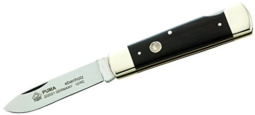 Puma Taschenmesser, Stahl 1.4110, Back-Lock, Ebenholz-Griffschalen, Neusilberbacken