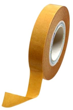 BONUS Eurotech 2BT15.00.0025/050A# 0 Double Sided Self Adhesive Tape, Synthetic Rubber Adhesive On Both Sides, Width 25 mm, Length 50 m, Total Thickness 0.10 mm, Brown