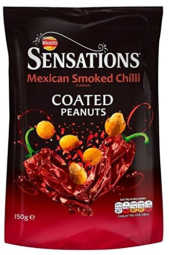 Walkers Sensations Peanuts Mexican Smoked Chilli 150g - Pack of 6