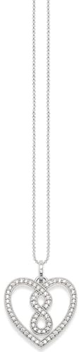Thomas Sabo Unisex-Kette mit Anhänger 40-45cm Unendlich.- Herz 925 Silber Zirkonia weiß 0.1 cm - KE1497-051-14-L45v