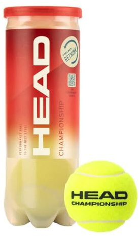 Head Unisex Championship Tennisbollar, Paket med 3