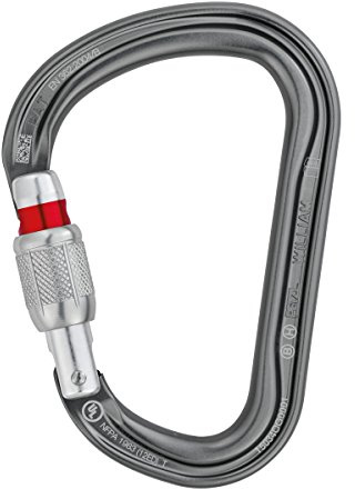 Petzl William Carabiner - Large, Pear-Shaped Locking Carabiner for Belay Stations and Belaying on a Munter Hitch - Screw-Lock