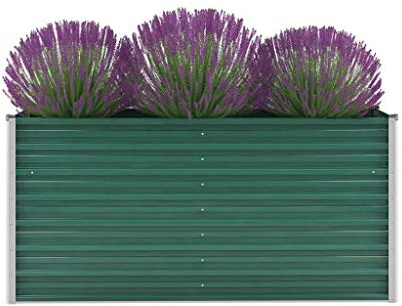 Festnight Gartenpflanzen Hochbeet Gartenbeet Verzinkter Stahl Frühbeet | Pflanzkasten Pflanzkübel Blumentopf Blumenkasten Blumenkübel Pflanztopf Pflanzgefäß für Garten Blumen Gemüse Größen