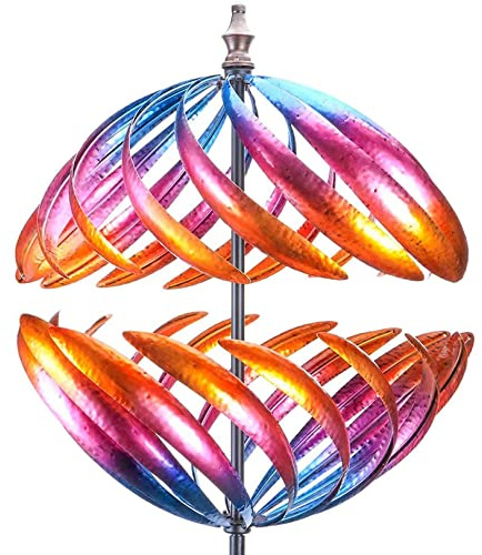MUMTOP Wind Spinner 360 Degrees Double Steel Metal Wind Sculpture is Suitable for Decorating Your Patio, Lawn & Garden