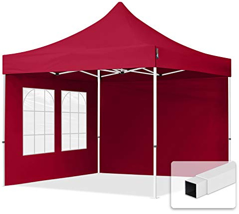 TOOLPORT 3x3m Pavillon Faltpavillon Klappzelt inkl. 2 Seitenteile Stahl Faltzelt Garten Partyzelt rot