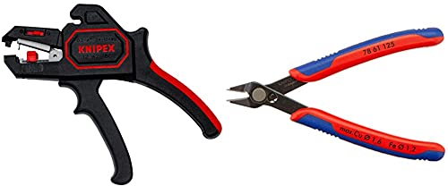 Knipex Pince à dénuder automatique 180 mm 12 62 180 & Electronic Super Knips® brunie, avec gaines bi-matière 125 mm 78 61 125