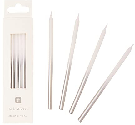 Talking Tables Confezione da 16 Candele di Compleanno, 10 cm