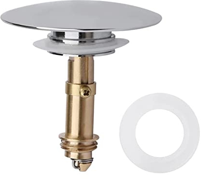 66mm Tappo per Vasca da Bagno con Doppia Guarnizione in Tappo di Lavaggio del Dispersore per Lavello da Lavello Della Vanità Bagno, Lavabo, Bidet, Vasca - Placcatura in Ottone Cromato
