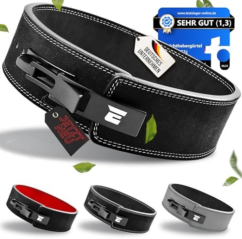 EVERLEVEN Premium Echtleder Gewichthebergürtel, Gewichthebergürtel für Herren und Damen, Weightlifting Belt, Fitness Gym Gürtel Bodybuilding Kraftsport Lifting Belt - Größe S/M