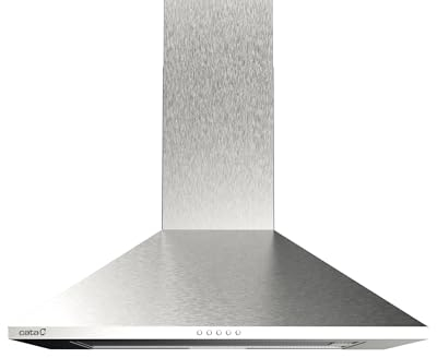 Cata Campana Extractora OMEGA 700 X/M de Pared 3 Niveles de Extracción Control Mecánico Motor MTR3 Extra Silencioso Iluminación LED Fácil Instalación Acabado Color Inox