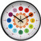 KIPIDA Kinder Wanduhr Leise Ohne Ticken 30CM Uhr Kinderzimmer Digital Batteriebetrieben Lernuhr Modern Bunte Kinderwanduhr, Wand Uhr Lernen Uhren fürs Kinderzimmer Wohnzimmer Schlafzimmer Küche