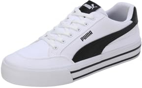 PUMA Herr Court Classic Vulc sneakers, vit marinblå - ånga grå, Vitt, 29.0 cm