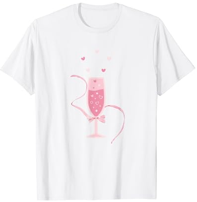Nœuds à coquette avec verre à champagne T-Shirt