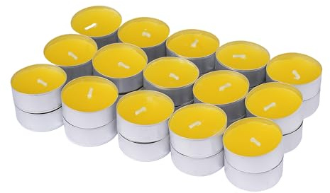 Pack de 30 Velas de Té Perfumadas, Duración de 4 Horas, Ideales para Aromaterapia, Decoración y Relax (Aroma de Citronela)