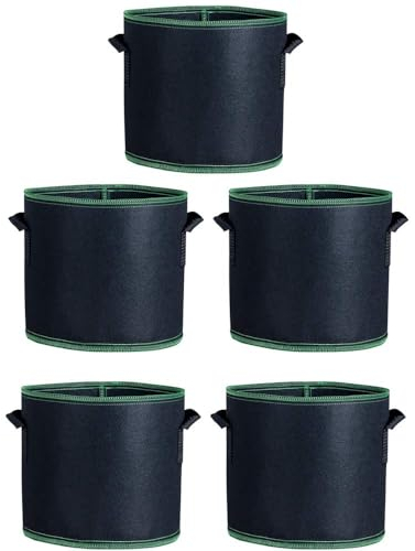 Vliesstoff Pflanztasche Pflanzbeutel Garten Grow Taschen Pflanzentöpfe Wiederverwendbar Stofftopf Pflanzsack mit Griffe Indoor Outdoor Grow Container für Gemüse Blume Pflanze Früchte (25*22,5)