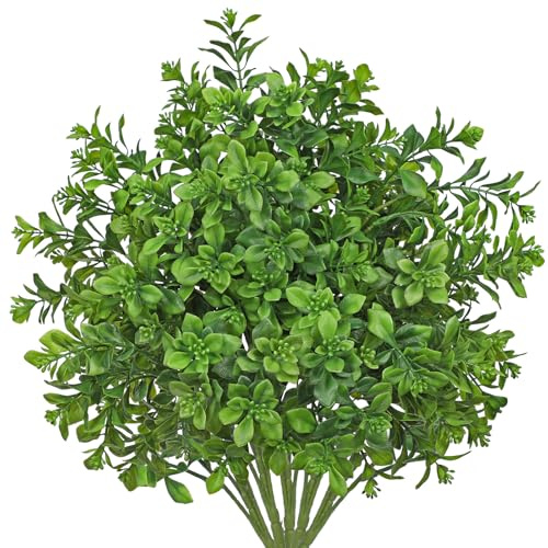 Briful 5PCS Künstliche Grünpflanzen – Deko Sträucher aus Kunststoff, 41 cm hoch – Kunstpflanzen für Innenbereich, Wohnzimmer, Küche, DIY, Hochzeit