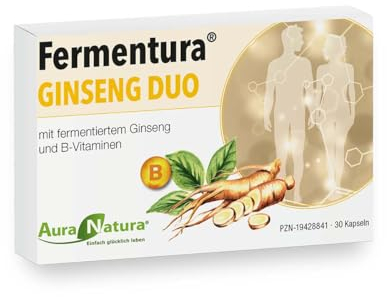 Fermentura® Ginseng Duo – Ginseng Kapseln mit Arten von Panax, Sibirischem & Rotem | mit Vitamin B Komplex – B2, B6, B12 | Fermentiert & Vegan | 30 Kapseln, 1-Monats-Vorrat