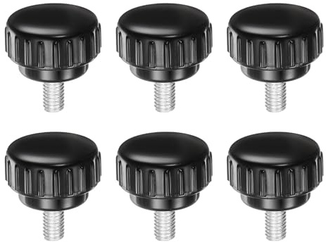 QUARKZMAN 6 Stück Rändelschraube M6 x 12mm Flügelschrauben mit Gewinde Rundkopf Klemmschrauben Klemmknöpfe 30mm Drehknopf Befestigungsschraube für Möbel Modellbau Maschinen Geräte